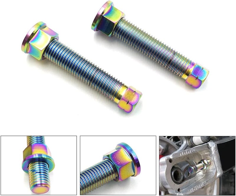 PROOTOM Motorcycle Titanium Alloy Chain Adjuster Bolt 1 Pair M8*1.25 Motocross for CRF WRF YZF KXF RMZ Dirt Bike (M8 Phantom) - Image 2